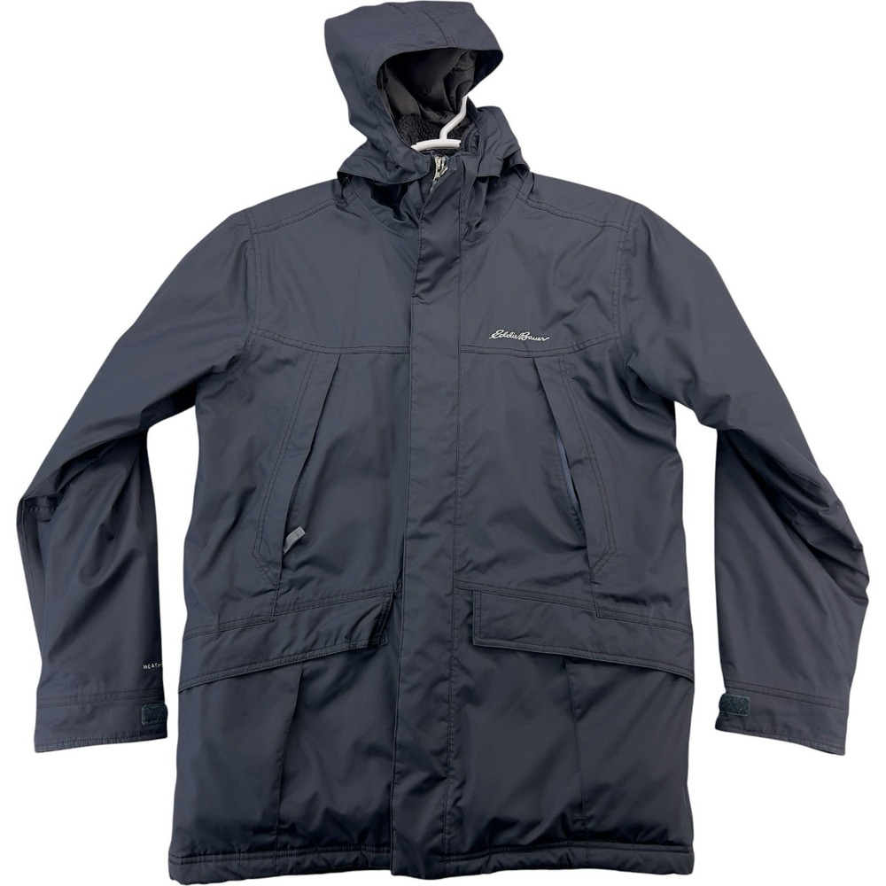 Eddie Bauer WeatherEdge Men's Hooded Parka Jacket Blue isulated Waterproof Coat